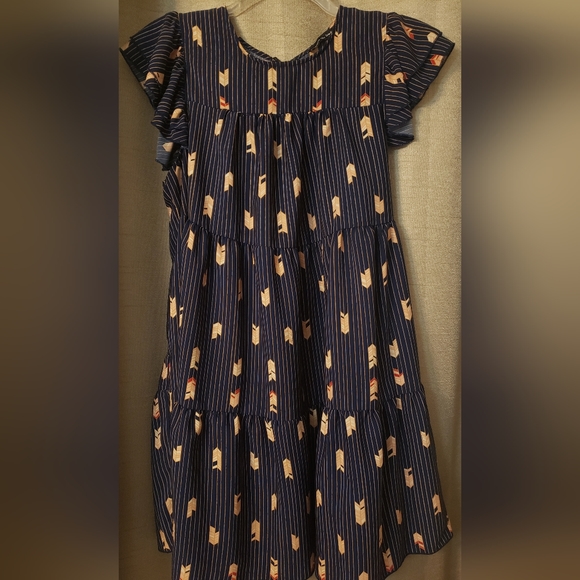 Jacqui E Dresses & Skirts - 100. Dark blue with pink dress